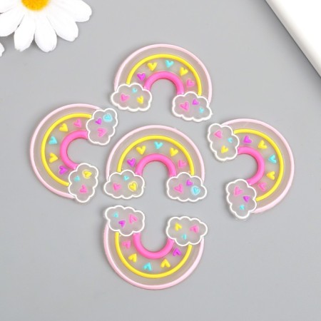 Decor for creativity plastic "Rainbow with hearts" 4.8x3.6 cm-2