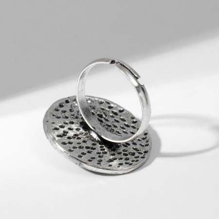 Ring of the "ethnic" patterned circle, red color in black silver, dimensionless-2