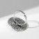 Ring of the "ethnic" patterned circle, red color in black silver, dimensionless