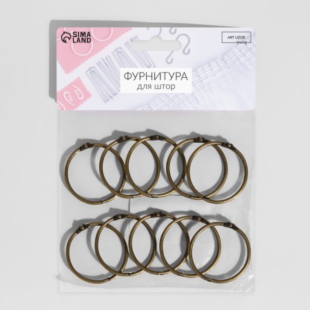 Ring for the cornice, connective, d = 35/38 mm, 10 pcs, bronze color-2
