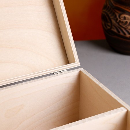 Gift box 34 × 21.5 × 10.5 cm is wooden, with a closing lid, without painting-4