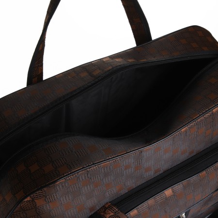 Road bag with lightning, external pocket, long belt, brown color-2