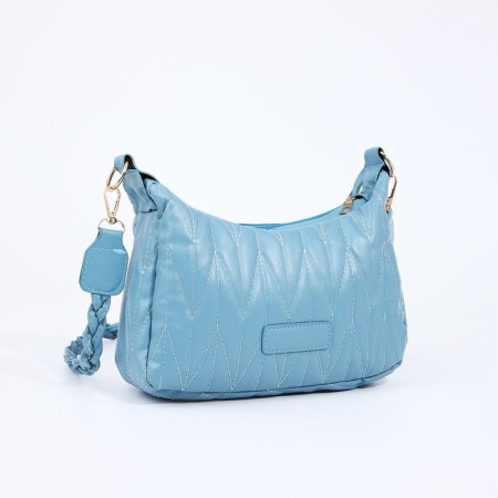 Bag Cross-Bodi with a zipper, blue color-4