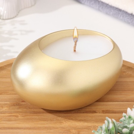 Candle "Drop" in the candlestick of gypsum, 14.5x10x6.5 cm, gold