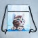 Back for shoes "Cute cat" 2 sections, 30 x 40 cm