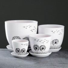 Set of flower pots 4 pcs. Dandelion 0.4 / 1 / 2.5 / 5 l