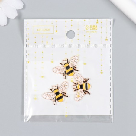 Decor for creativity Metal "Bee" enamel 1.7x2.6 cm-3