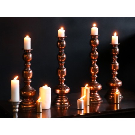 Summary Metal for 1 candle "Ermet" aged bronze 13.5x13.5x43.5 cm-4