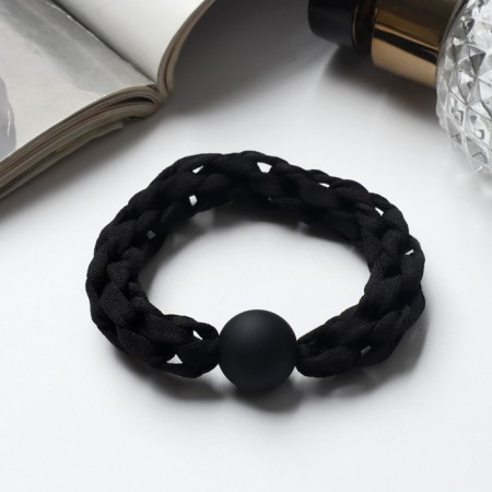 Hair gum "Leda" 5 cm, black and beige