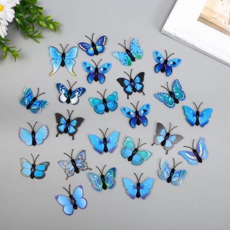 Magnet Plastic "Butterfly Single Wings Blue" 4.5 cm