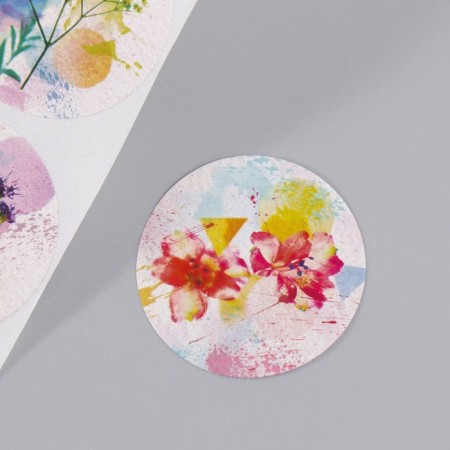 Stick paper "Flower watercolor" d = 3.8 cm 252 pcs in the roll-2