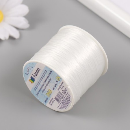Spandex for working with beads 1 mm, 100 m, rubber, white-2