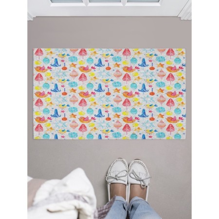 Fully rug in the hallway "Christmas tree decorations", size 45x75 cm