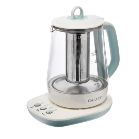 Electric kettle Galaxy Gl 0591, glass, 1200 watts, 1.5 l, backlight, quarrel, blue