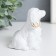 Souvenir Ceramics "Dog breed spaniel" White, rhinestones 8.2x9.3x7.3 cm