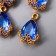 Decor for creativity Plastic "A drop with golden flowers" Blue crystal 2x1.2 cm