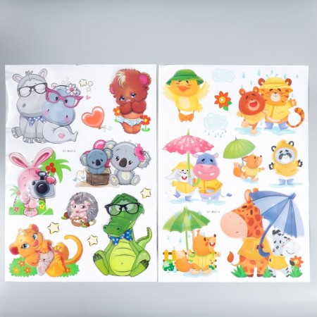 Sticker Plastic Interior 3D "Funny Animals" MIX 35x50 cm-2