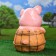 Garden figure "Piglet Banitor" pink 32x42cm