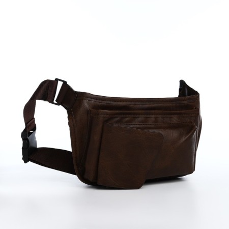 Lightning waist bag, 3 outer pockets, brown color-3