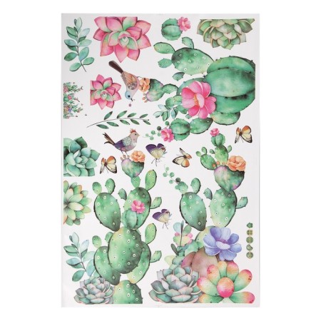 Interior plastic sticker "succulents" 60x90 cm-1