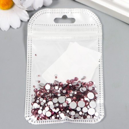 Decor for creativity Glass "Rhinestone Strived cone. Light purple" d = 1.5-6.5mm nr 1000 pcs 74595-2