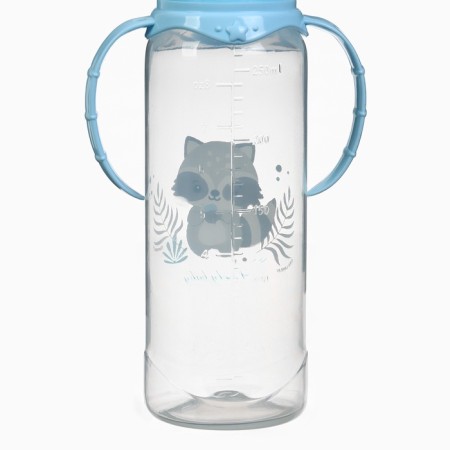 Lovely Baby feeding bottle 250 ml, cylinder, with handles, blue color-3