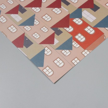 Scrapbooking paper "houses" density 180 grams set 5 pcs 30.5x32 cm-3