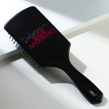 Rectangular massage comb “girls can do everything” 23.4 x 7.6 cm