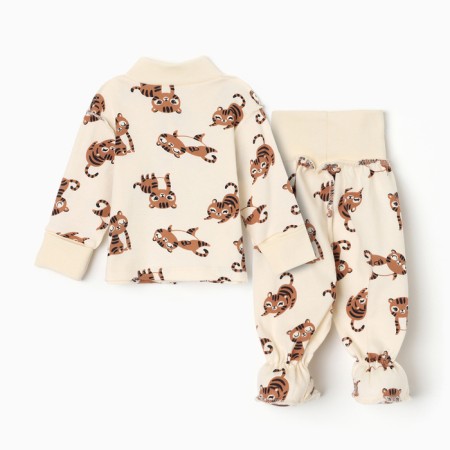 Set: blouse and slider of the crumb I am "tiger", height 62-68 cm, beige-5