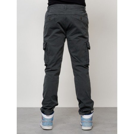 Cargo jeans men, size 52, dark gray color-4