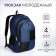 Youth backpack from textiles, 2 departments, 4 pockets, blue color
