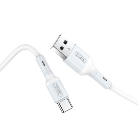Hoco X65, Type -C cable - USB, 3 A, 1 m, TPE braid, white-1