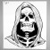Plastic sticker Interior black "Skeleton in the hood" 57x63.5 cm