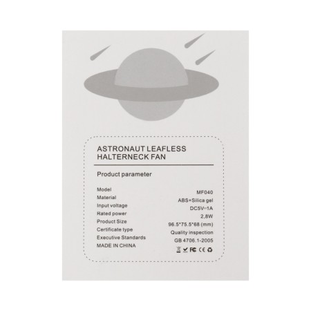 Astronaut portable fan MF040, 500 mAh, 3 modes, input Type-s, wire, white-9