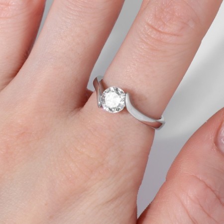 Ring "Classic" crystal circle, white color in silver, dimensionless-2