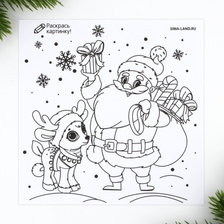 New Year. Letter from Santa Claus with the coloring "Mishutka", 22 x 15.3 cm-3