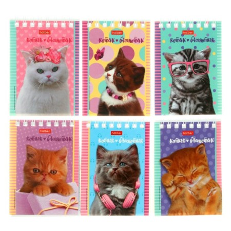 Notepad A7, 40 sheets on the crest "Kittens", covered cartoon cover