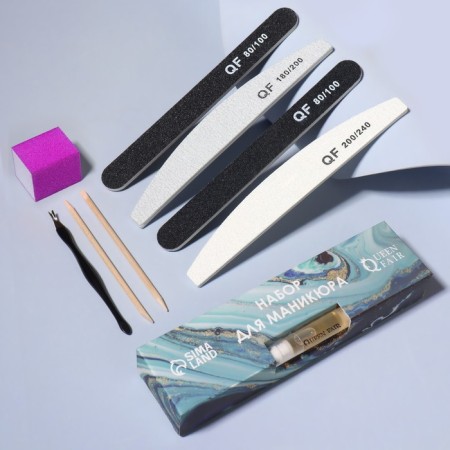 Stone Cut manicure set, with oil, 9 items, in a cardboard box, multi -colored-2