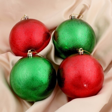 Set of balls plastic D-10 cm, 4 pcs "Kalissa" red green