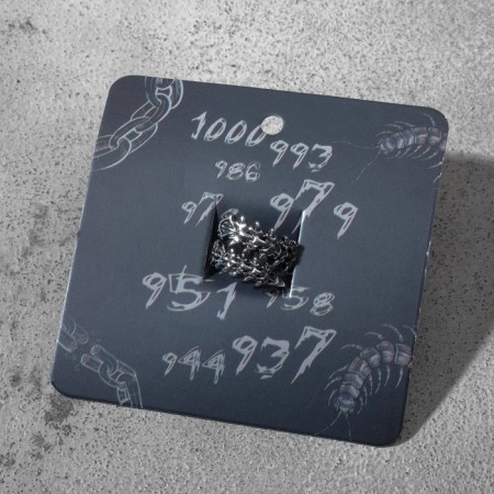 Ring "Skolopendra", the color of black silver, dimensionless-3