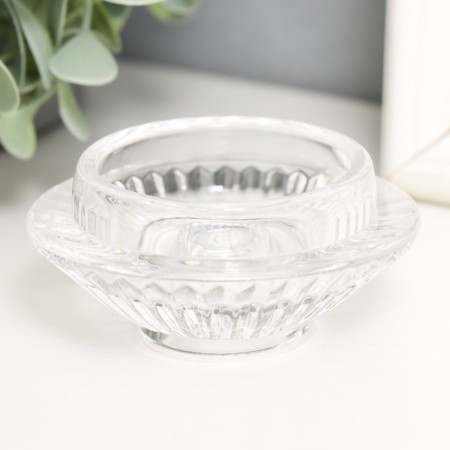 Glass "Fountain. Gofre" double-sided transparent d- 2 and 5 cm 8x8x4 cm-1