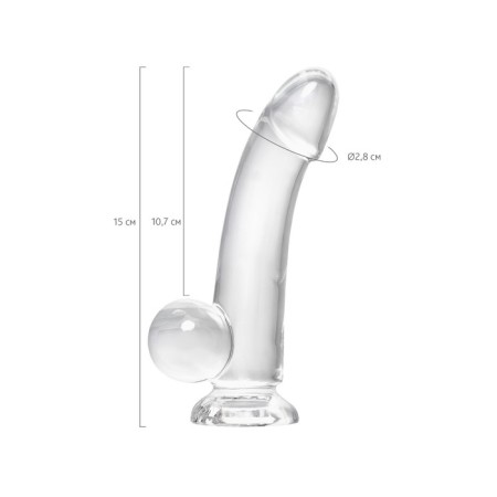 Realistic phallimitator A-Toys By Toyfa Cryst, TPE, Transparent, 15 cm-13