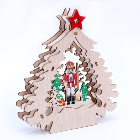 New Year's decor with a “Nutcracker and Christmas tree” backlight 16.5 × 4.5 × 19 cm-3