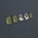 Hakki overhead nails, 12 pcs, with glue plates, soft square shape, green/white color