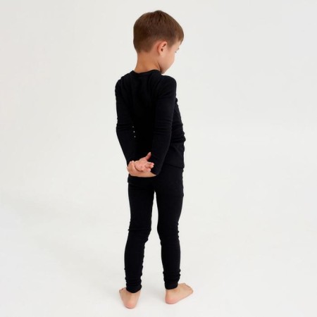 Children's thermal underwear (longshit, leggings) Black color, height 128 cm-8