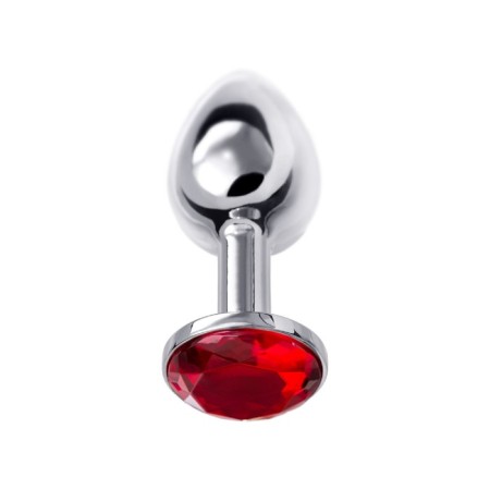 Anal plug Metal by Toyfa, silver, with a crystal, 7.5 cm, d = 3 cm-1