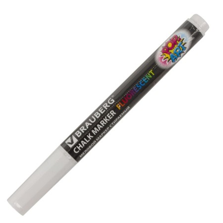 MARKER CHLOVA BRAUBERG "Pop-Art", 3.5mm, white. Washed, d/smooth surfaces 151519-11
