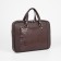 Women's bag El Masta with a zipper, 2 outer pockets, a long belt, a dark brown color