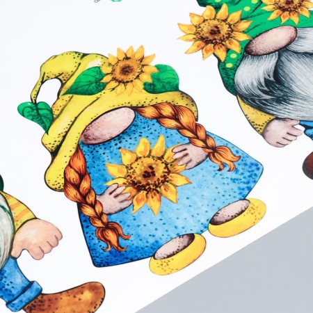 Sticker Plastic Interior Color "Dwarfs with Sunflowers" 39x58 cm-2