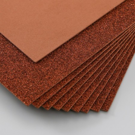 Foamiran glitter 2 mm, 20x30 cm, brown-3